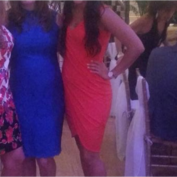 Rachel Roy Draped Sheath Dress Stretch Tulip Hem - Picture 4 of 11